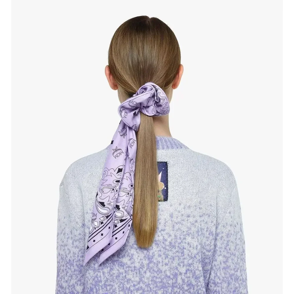 MCM silk and cotton purple rose banadanna scrunchie Full Set! Ready For Gifting - Picture 5 of 5